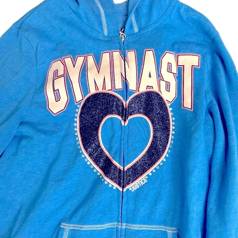 Justice Gymnast Zip Up Hoodie Active Sweatshirt 16 XL - Picture 3 of 4